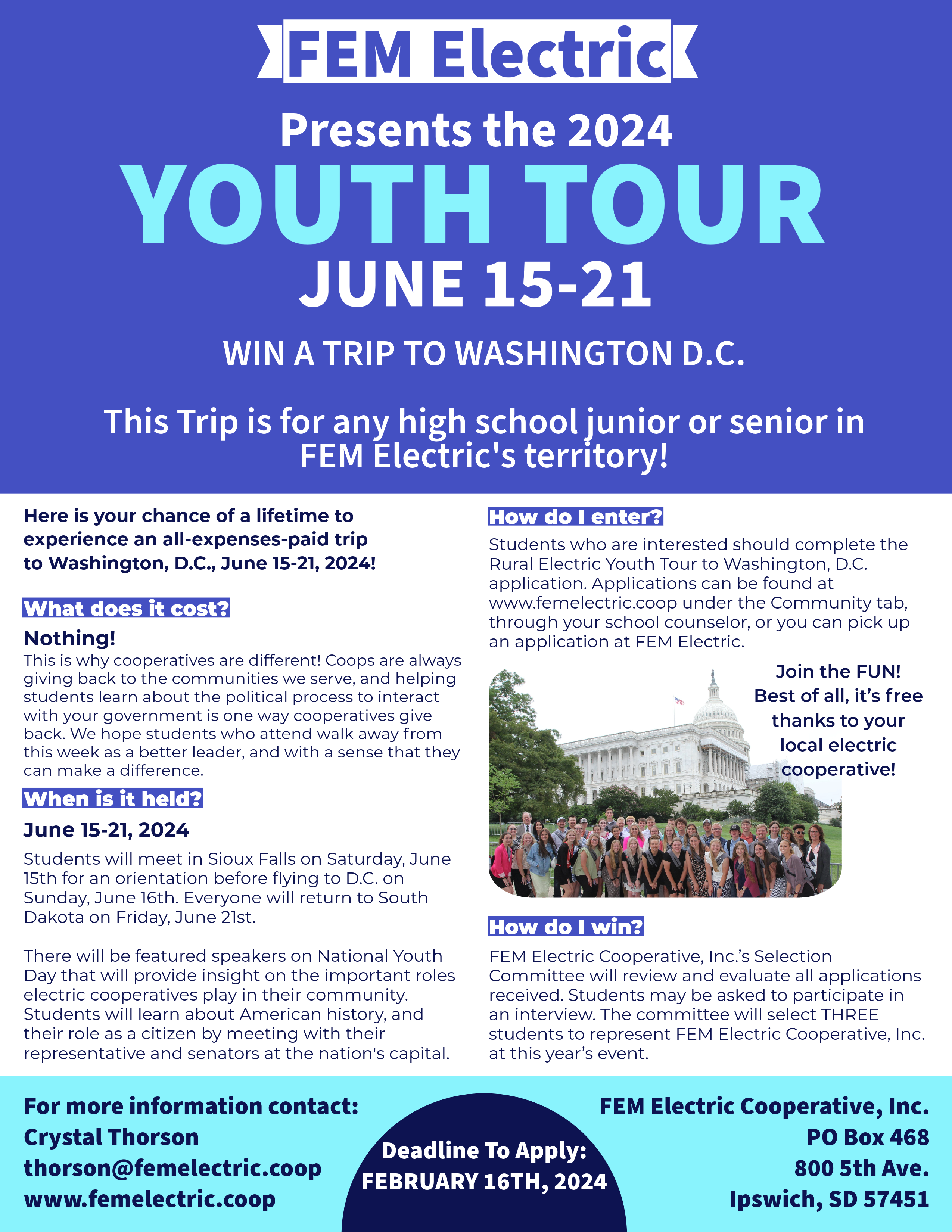 2024 Youth Tour Flyer
