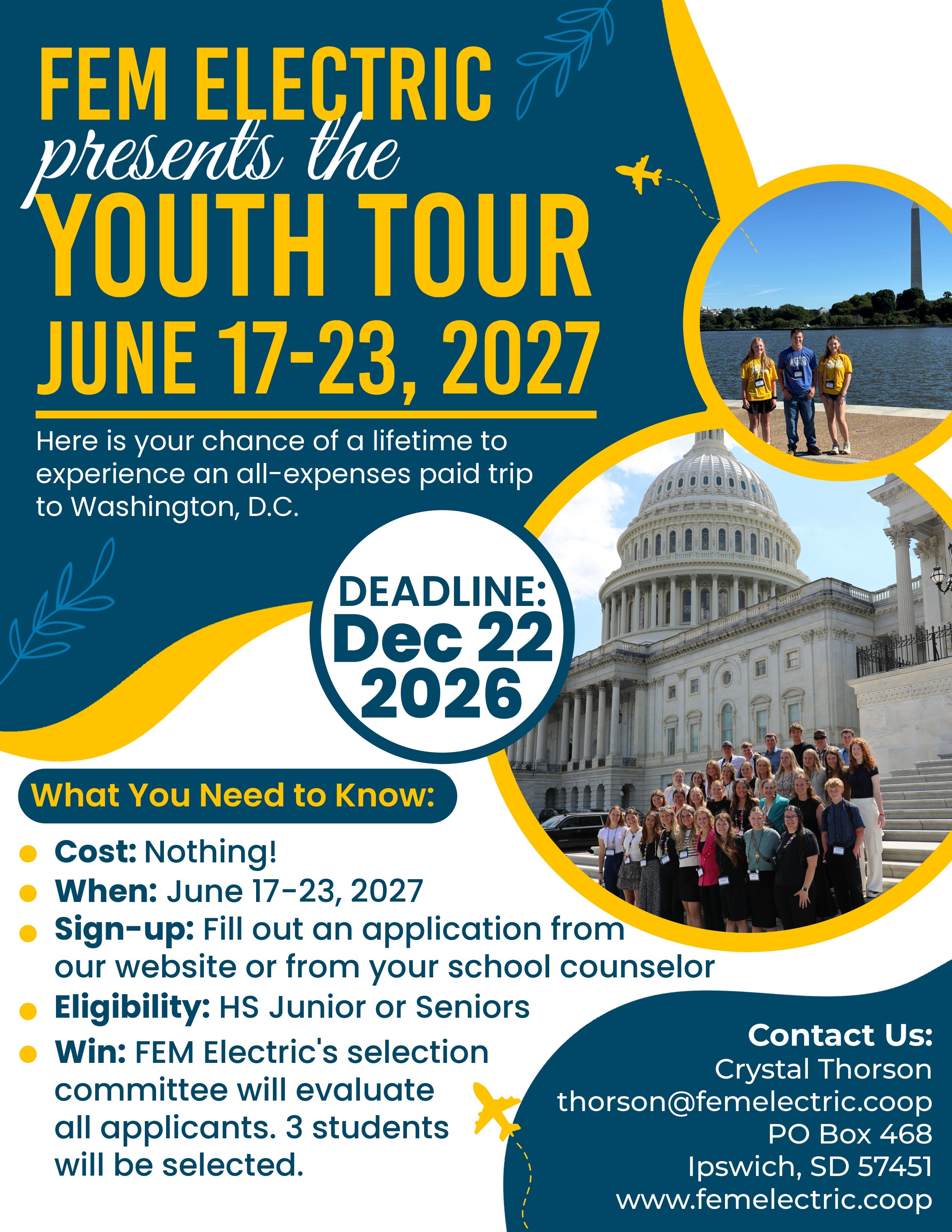 2027 Youth Tour Flyer