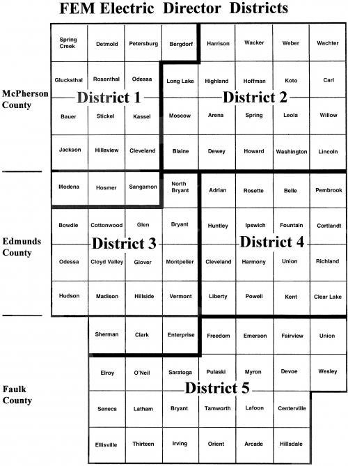 FEM Board of Directors District Map